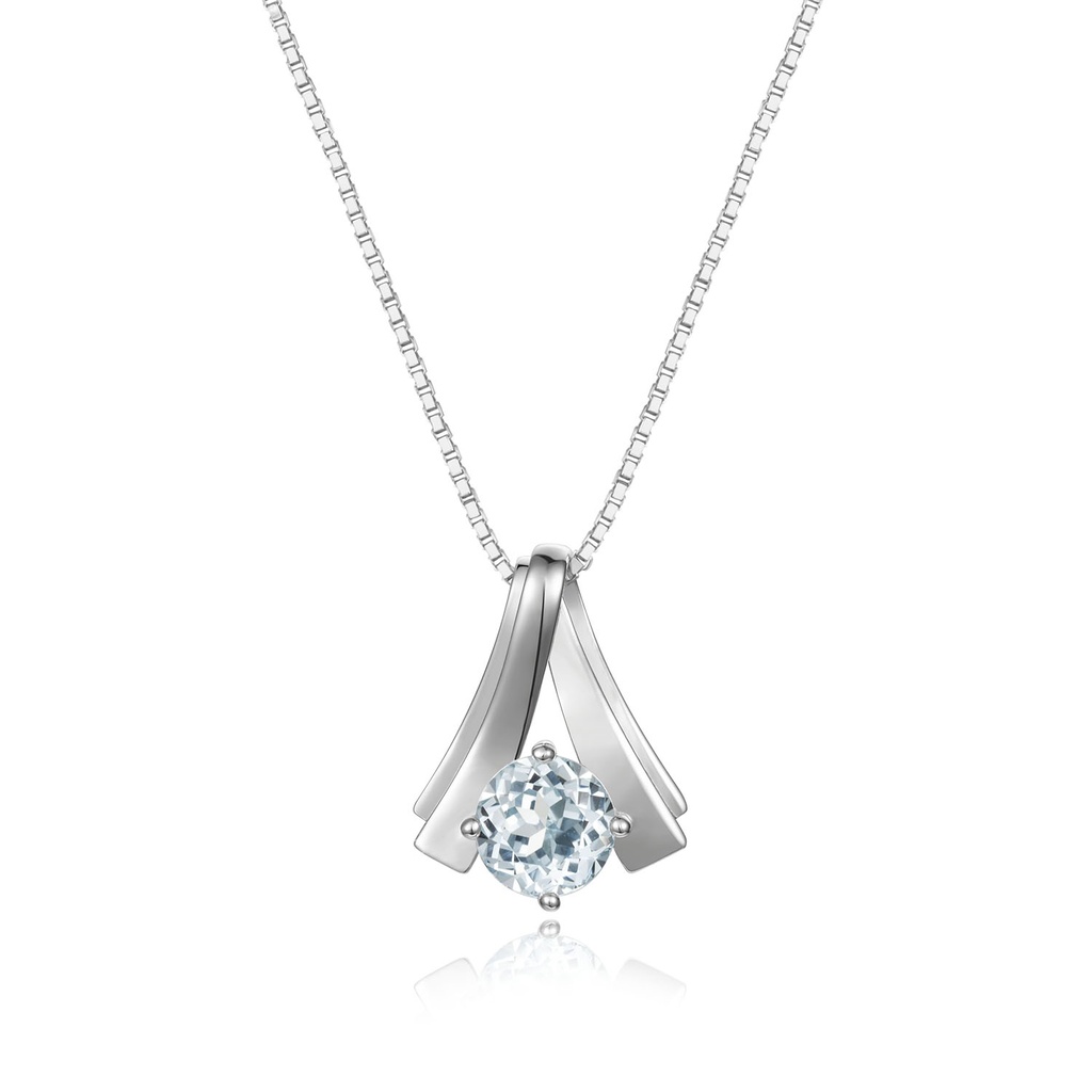 Brilliant Silver Sea Pendant Necklace