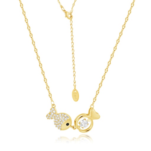 [JY17N0097] Cute Fish Pendant Necklace with CZ Bubble Accent