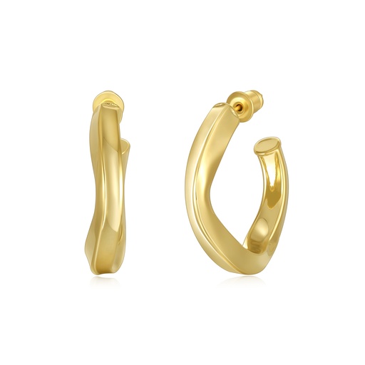 [JY20E0036] Minimalist Open Hoop Brass Earrings with Asymmetry