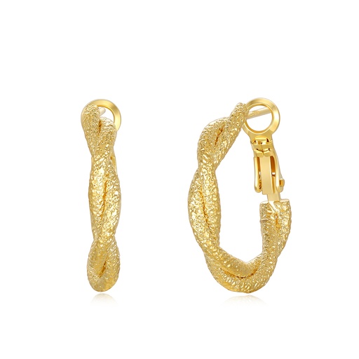 [JY20E0076] Textured Twisted Gold Hoop Earrings Shimmering twisted hoops with a bold textured gold finish.