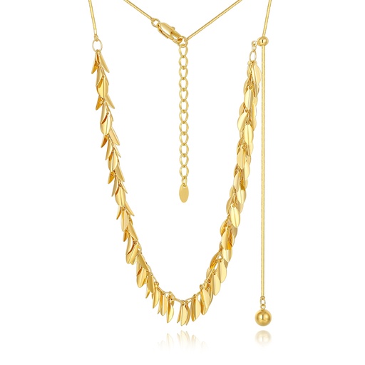 [JY20N0007-2] Chunky Hammered Barrel Pendant Necklace with Silver Layered Chains