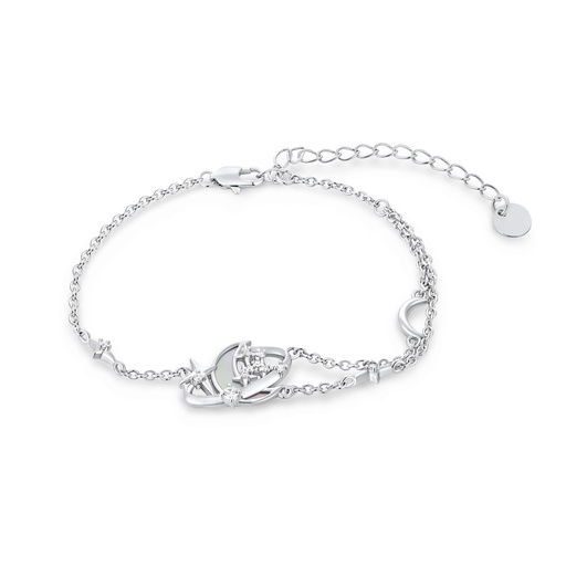 [PD02B0019] Celestial Charm Bracelet with Moon, Star, and Crystal Accents