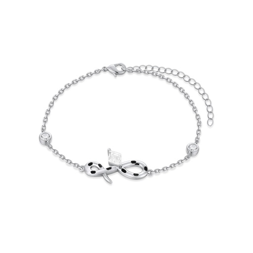 [PD02B0048] Elegant Infinity Bow Bracelet with Diamond Accents – Brass Beauty