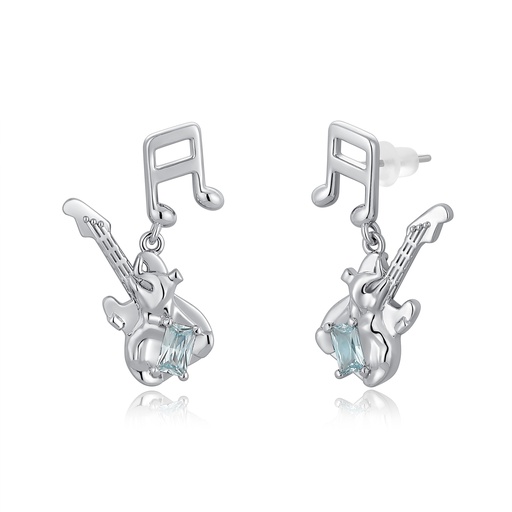[PD02E0158] Music-Inspired Guitar Earrings with Light Blue Crystal