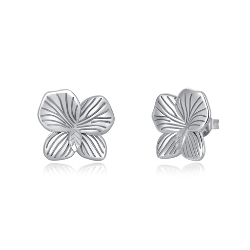 [PD02E0233] Minimalist Petal Stud Earrings with Etched Line Details