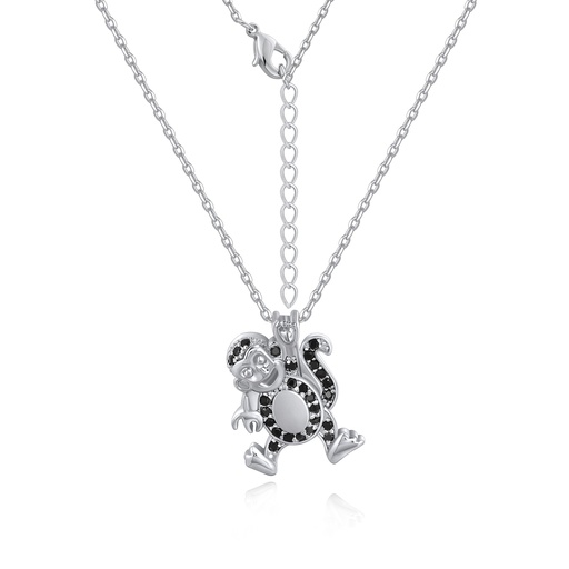 [PD02N0160] Playful Black Enamel Brass Monkey Pendant Necklace for Women