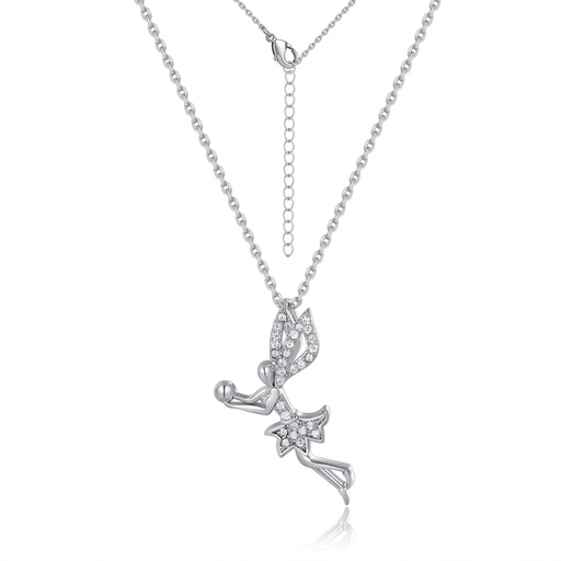 [PD02N0175] Silver Fairy Pendant Necklace with Sparkling Magic Wand Detail