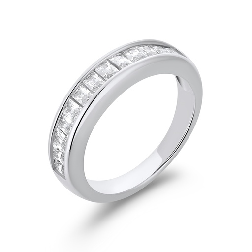 [PD02R0076] Classic Channel-Set Eternity Band in Polished Silver Brass