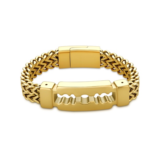 [DJ01B0014] Men’s Razor Blade Bracelet with Bold Chain Link Design
