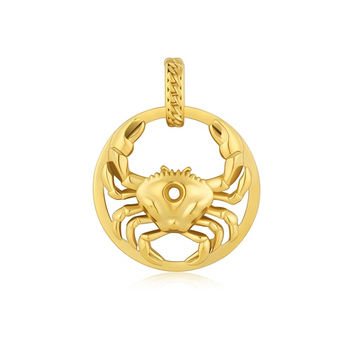 [DJ01P0016-1] Cancer Zodiac Crab Pendant in Polished Gold Stainless Steel
