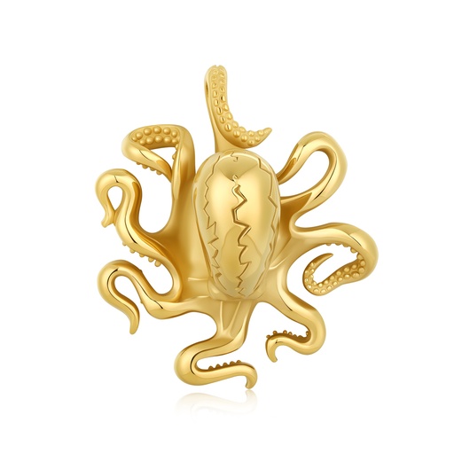 [DJ01P0023] Gold Octopus Pendant Necklace – Nautical Style Marine Animal Jewelry