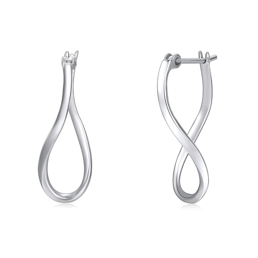 Infinity Inspired Stainless Steel Twisted Hoop Drop Earrings