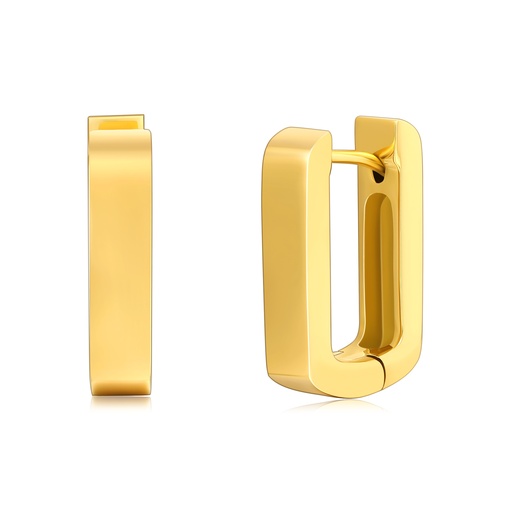 Geometric Gold Stainless Steel Square Hoop Earrings for Everyday Style