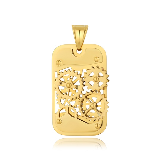 Mechanical Gold Pendant – Gear Design, Industrial Style, Precision Craftsmanship