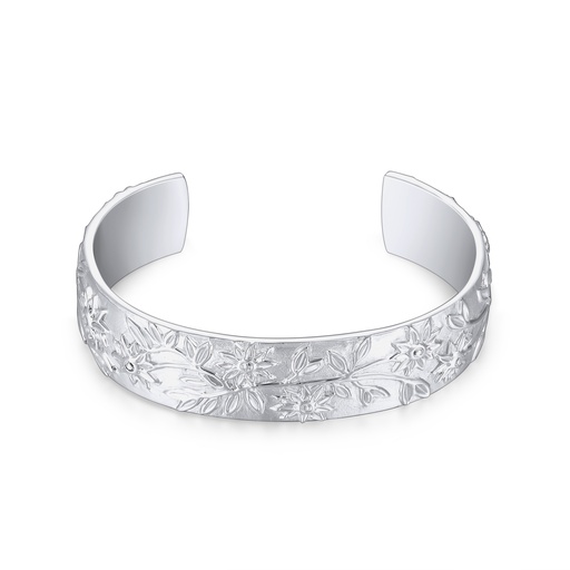 Hammered Stainless Steel Bracelet with Golden V-Curve Design Accents