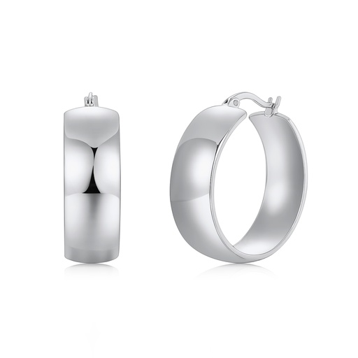 Classic Wide Hoop Silver Earrings for Everyday Polished Sophistication