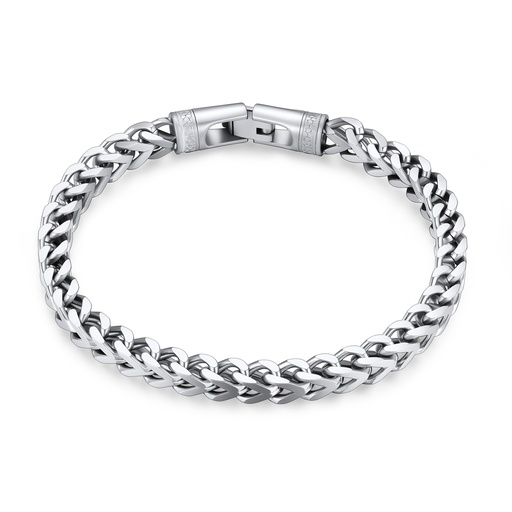 Polished Stainless Steel Chain Bracelet – Sleek, Durable, Classic Men's Style
