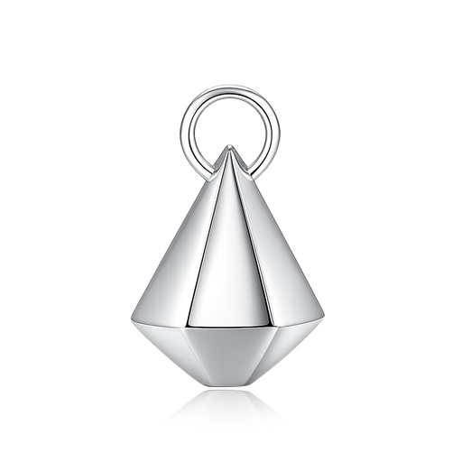 Geometric Silver Color Stainless Steel Pendant with Polished Modern Finish