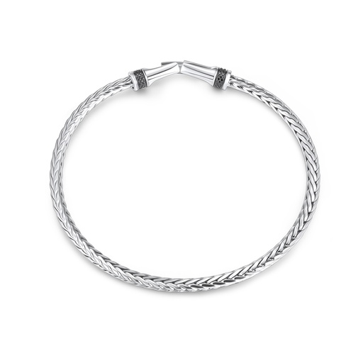 Elegant Braided Stainless Steel Bracelet with Sleek Modern Design Finish