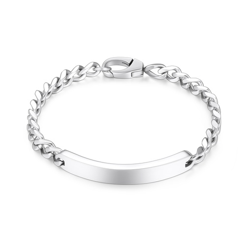 Minimalist Silver Stainless Steel ID Bracelet for Everyday Elegance