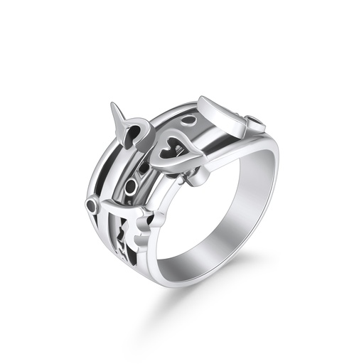 Stainless Steel Poker Symbols Ring for Card Game Enthusiasts