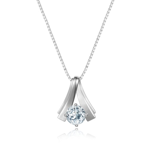 Brilliant Silver Sea Pendant Necklace
