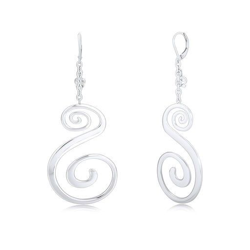 Artistic Stainless Steel Swirl Dangle Earrings with Modern Statement Design