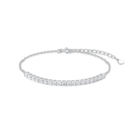 Elegant Stainless Steel Bracelet with Sparkling Cubic Zirconia Accents