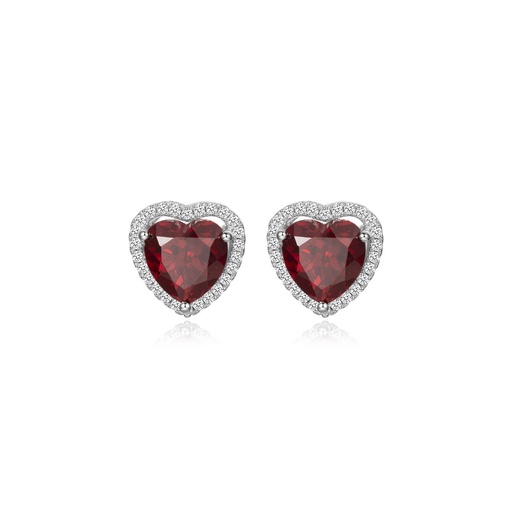 Radiant Ruby Love Stud Earrings