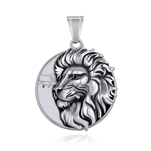 [DJ01P0031] Stainless Steel Lion Head Pendant Majestic 3D Animal Design