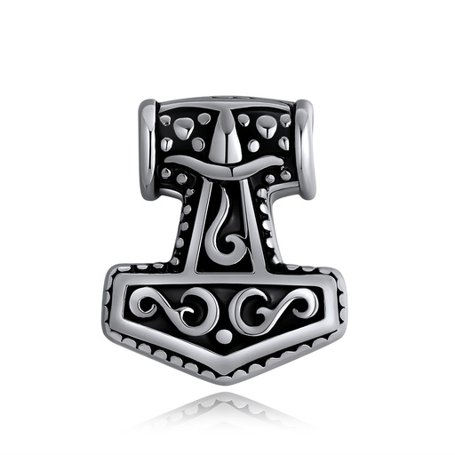 [DJ01P0104] Viking Thor’s Hammer Stainless Steel Pendant with Nordic Carvings
