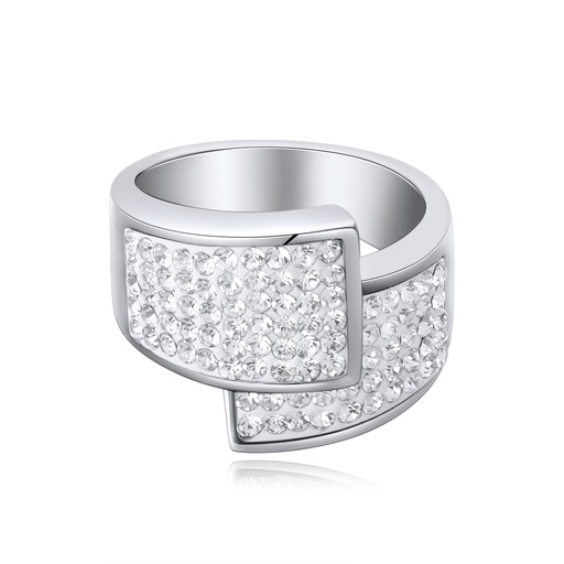 [DJ01R0043] Geometric Crystal Stainless Steel Ring
