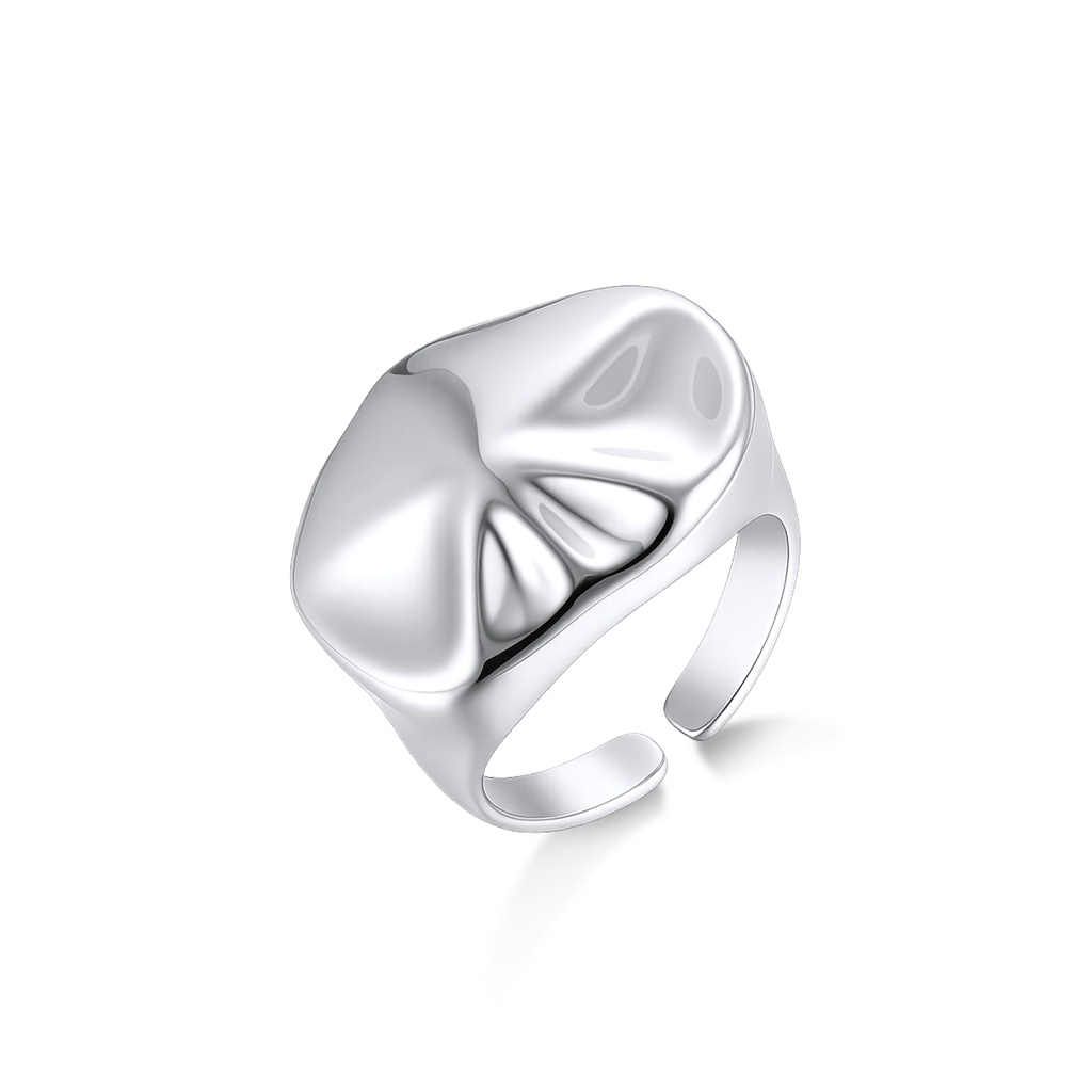 Modern Chunky Statement Ring – Premium Adjustable Silver & Stainless Steel Jewelry Manufacturer