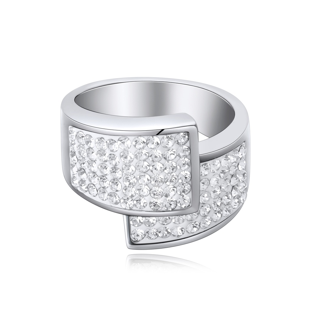 Geometric Crystal Stainless Steel Ring