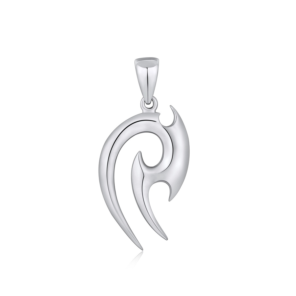 Abstract Tribal Flame Stainless Steel Pendant with Modern Style