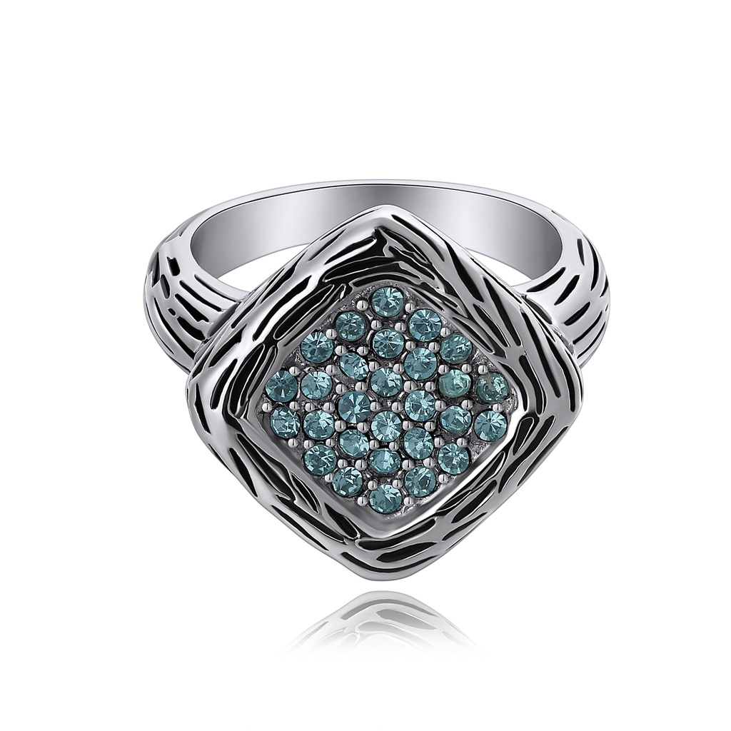 Blue Crystal Square Ring