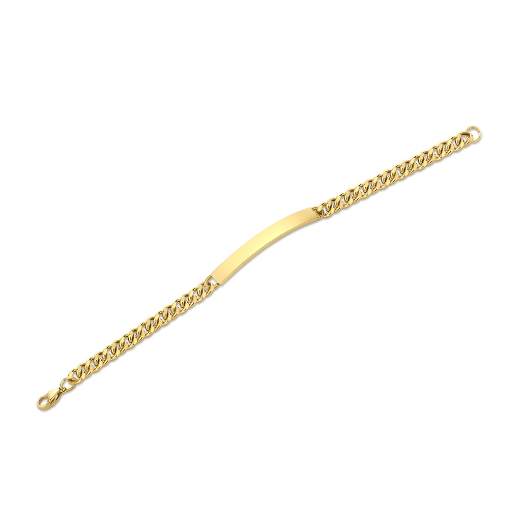 Gold-Plated Stainless Steel Chain Bracelet with Bar Detail