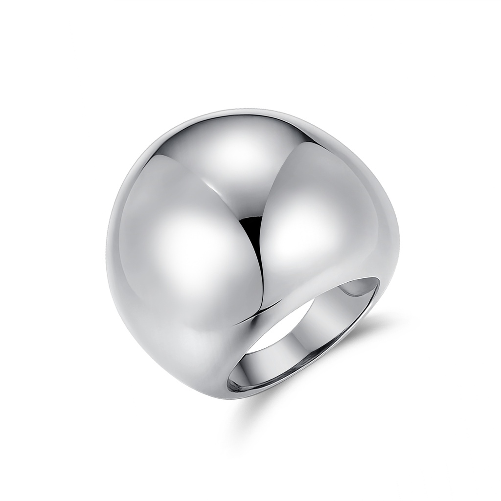 Bold Dome Stainless Steel Ring – Sleek, Polished Statement Jewelry