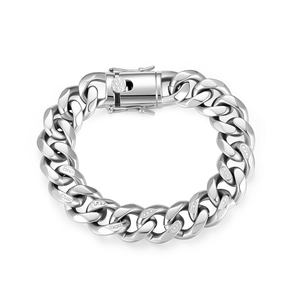Heavy Stainless Steel Cuban Chain Bracelet – Bold, Sleek, Premium Style