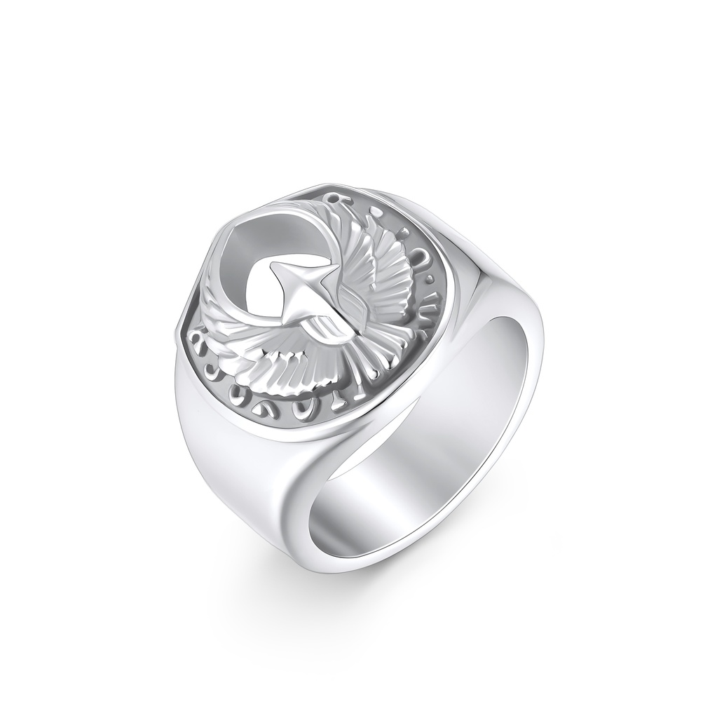 Bold Eagle Emblem Stainless Steel Ring for Strength and Freedom