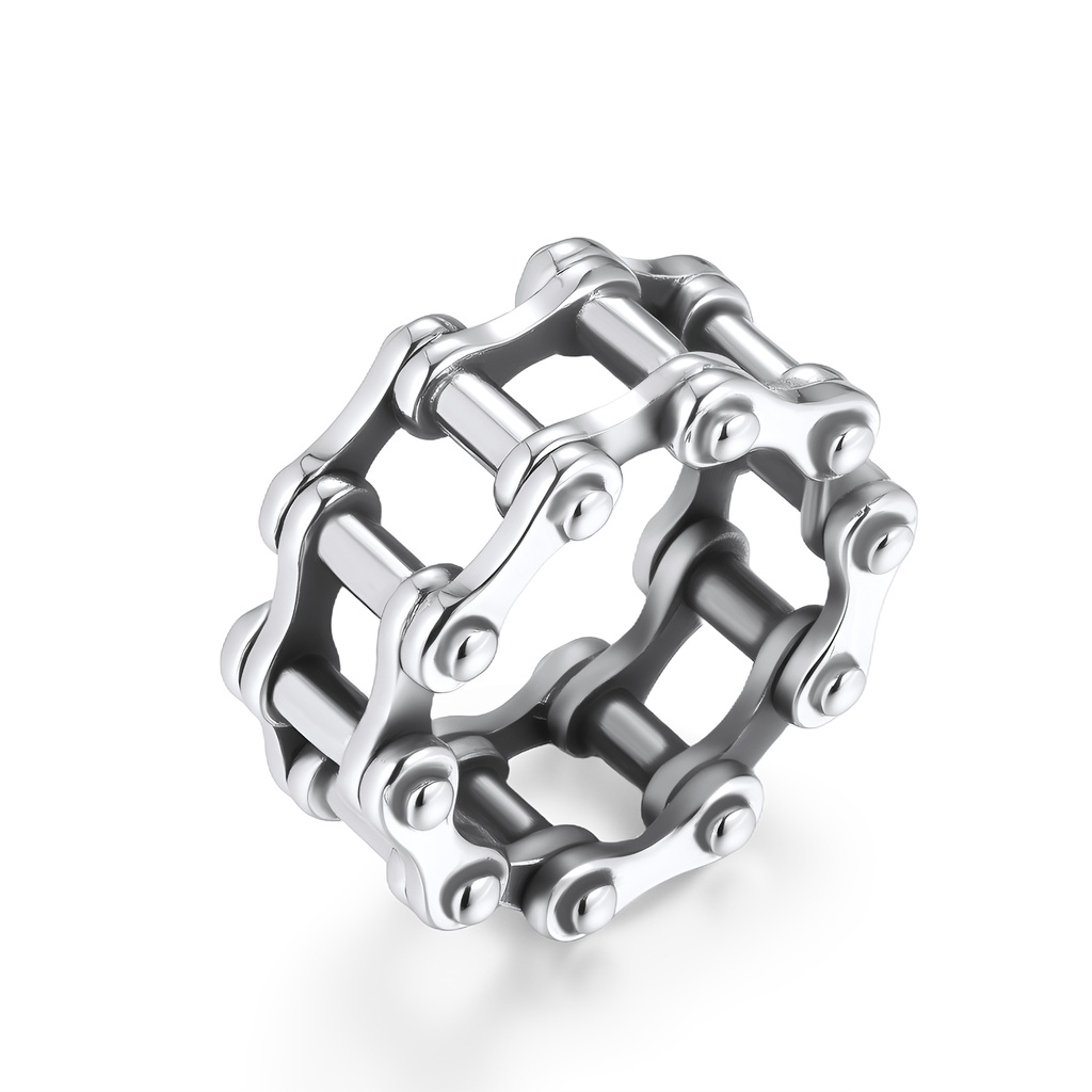Industrial Stainless Steel Chain Link Ring for Bold Style