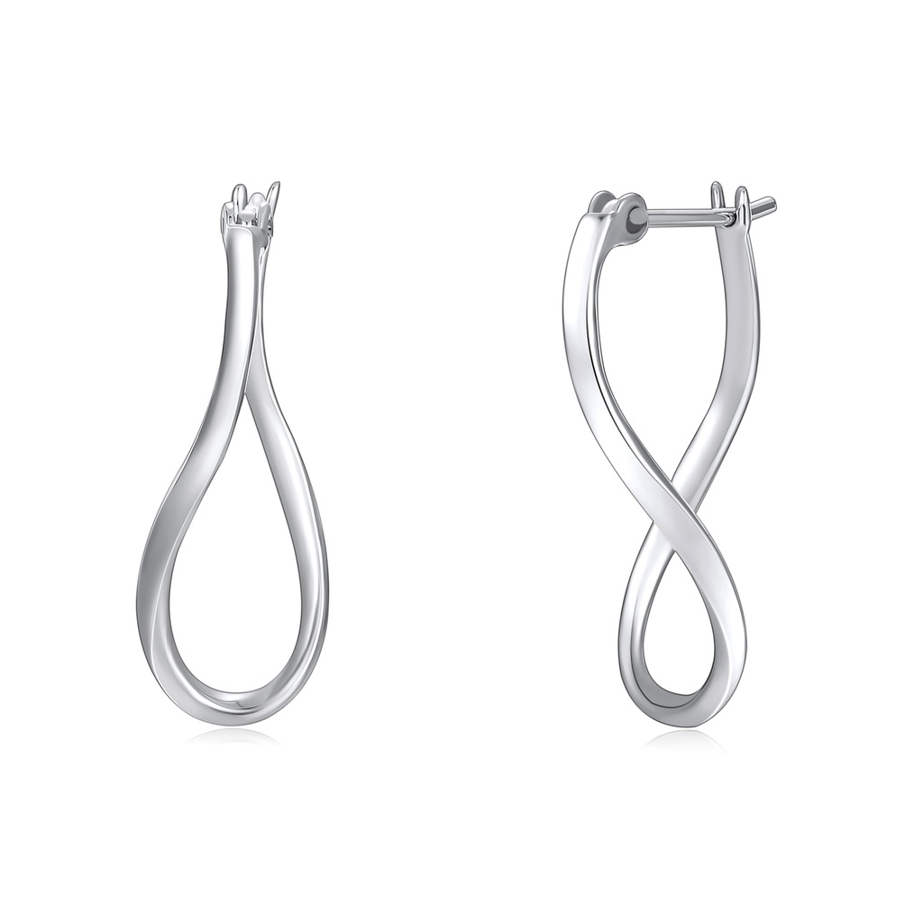 Infinity Inspired Stainless Steel Twisted Hoop Drop Earrings