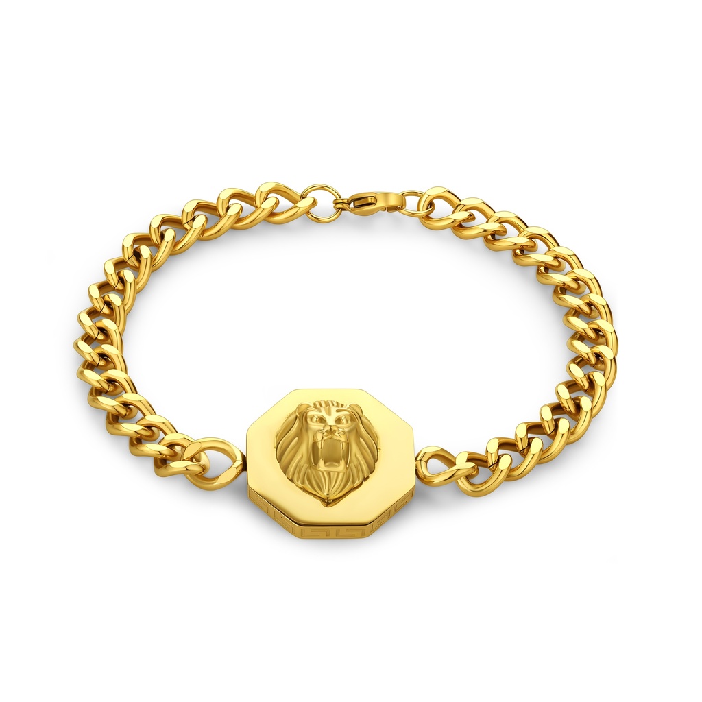 Majestic Gold Lion Head Bracelet for Bold Statement Jewelry