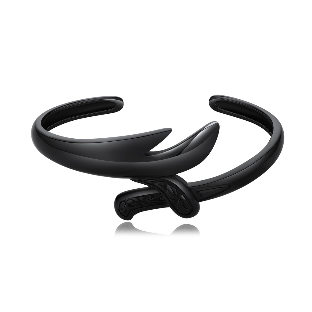Matte Black Claw Cuff Bracelet Stainless Steel Modern Design