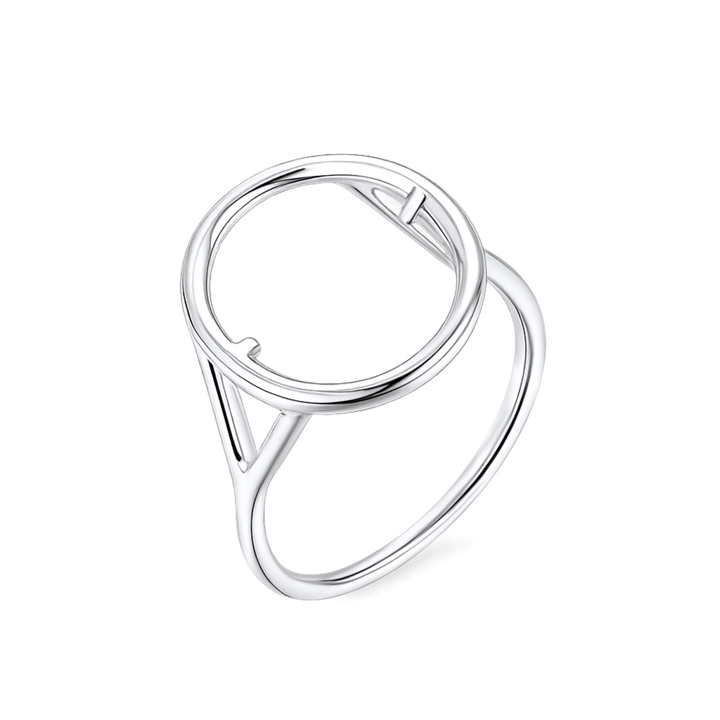 Minimalist Geometric Open Circle Stainless Steel Adjustable Statement Ring