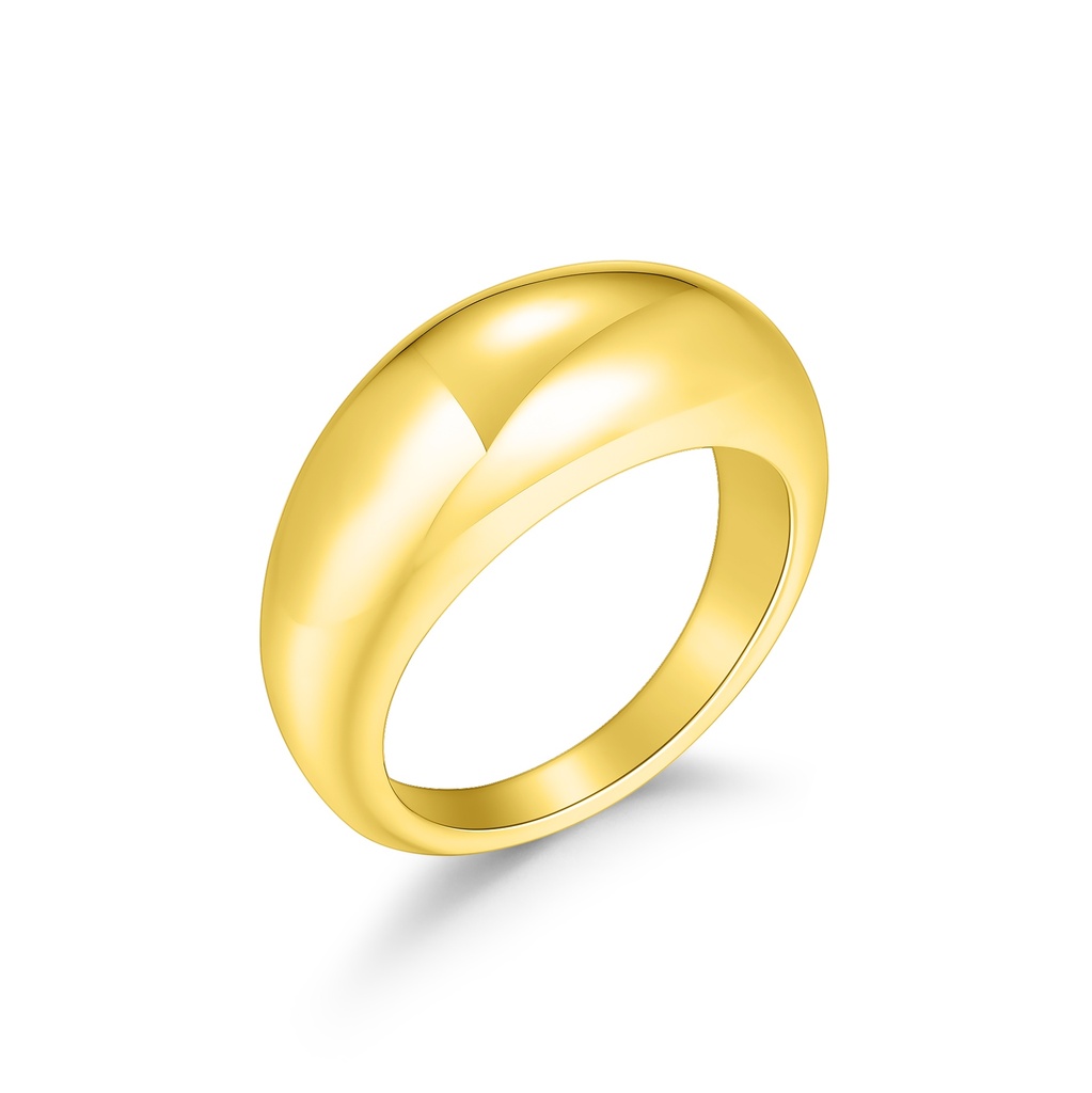 Minimalist Gold Dome Band Ring in Polished Stainless Steel Finish