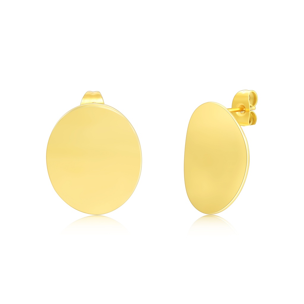 Minimalist Gold Stainless Steel Asymmetric Stud Earrings for Women
