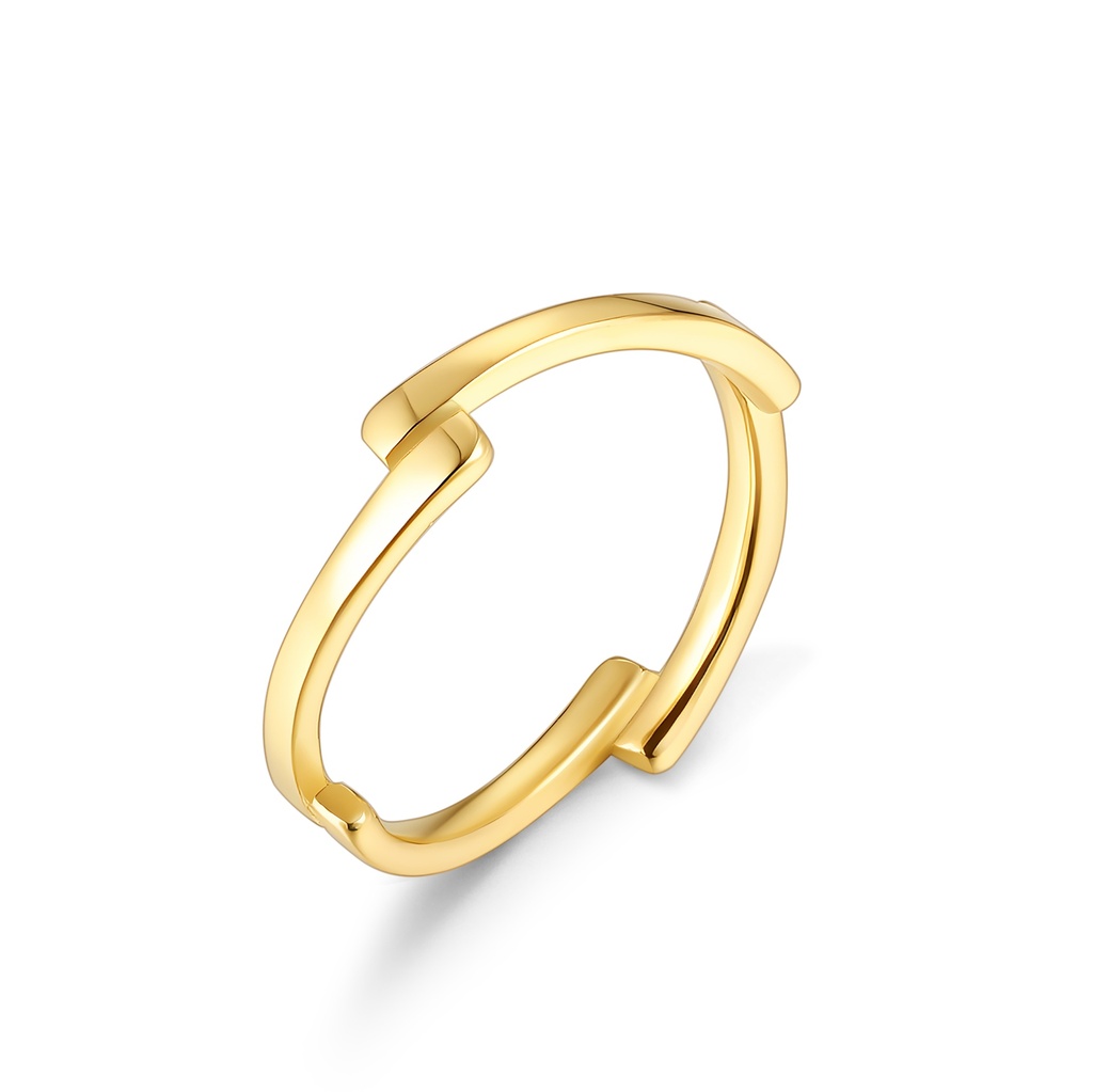 Minimalist Gold Stainless Steel Open Band Ring for Women