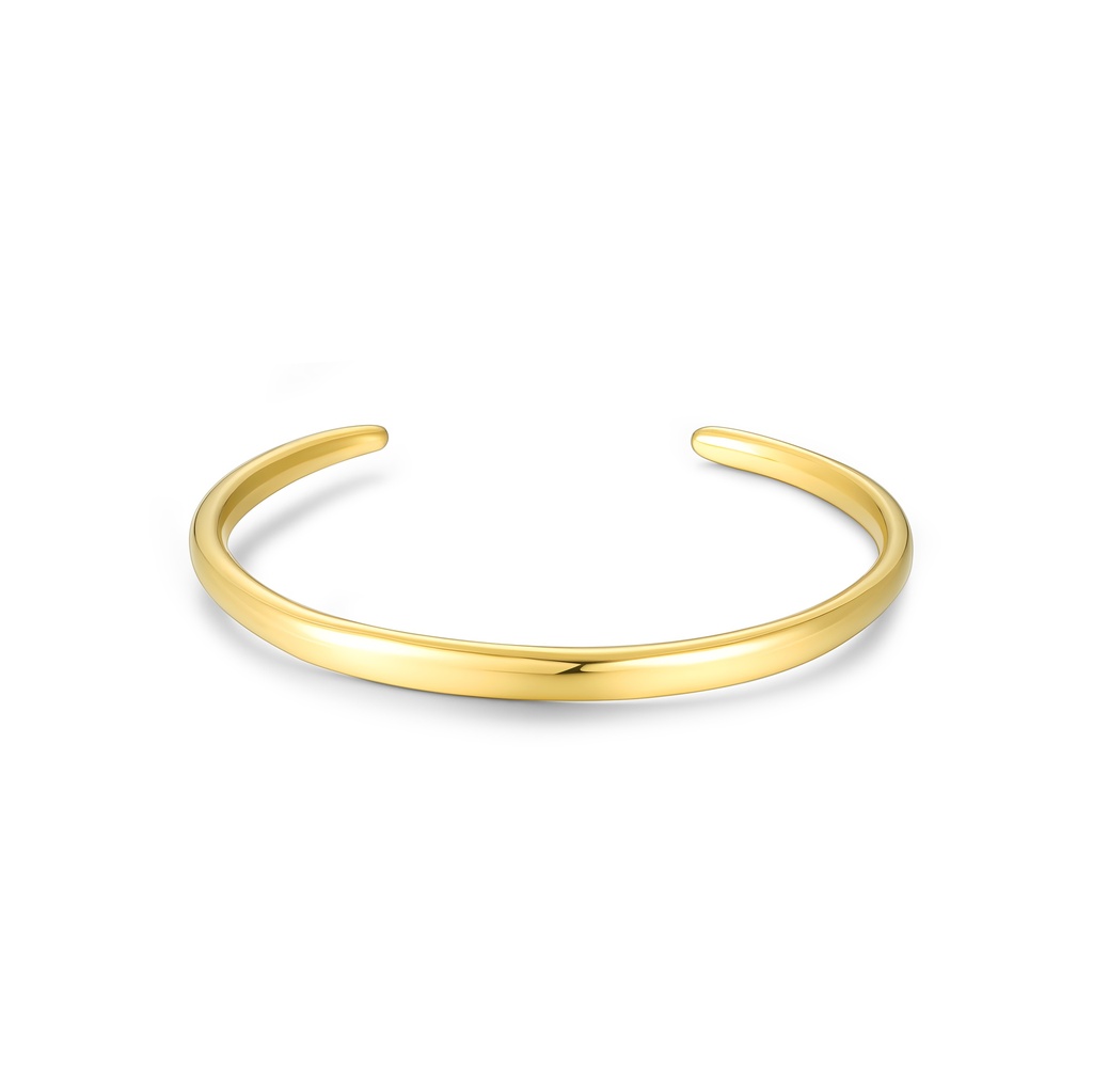 Minimalist Gold Stainless Steel Open Cuff Bracelet for Everyday Elegance