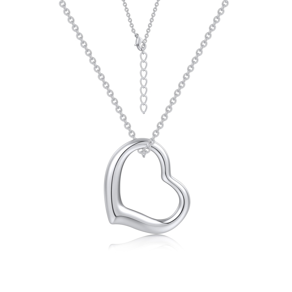 Minimalist Open Heart Stainless Steel Necklace for Everyday Elegance